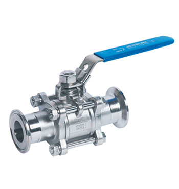 Three-piece ferrule ball valve