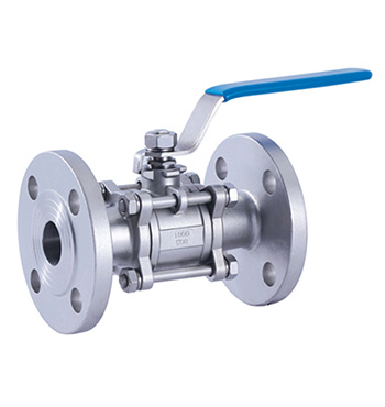 Three-piece flanged ball valve